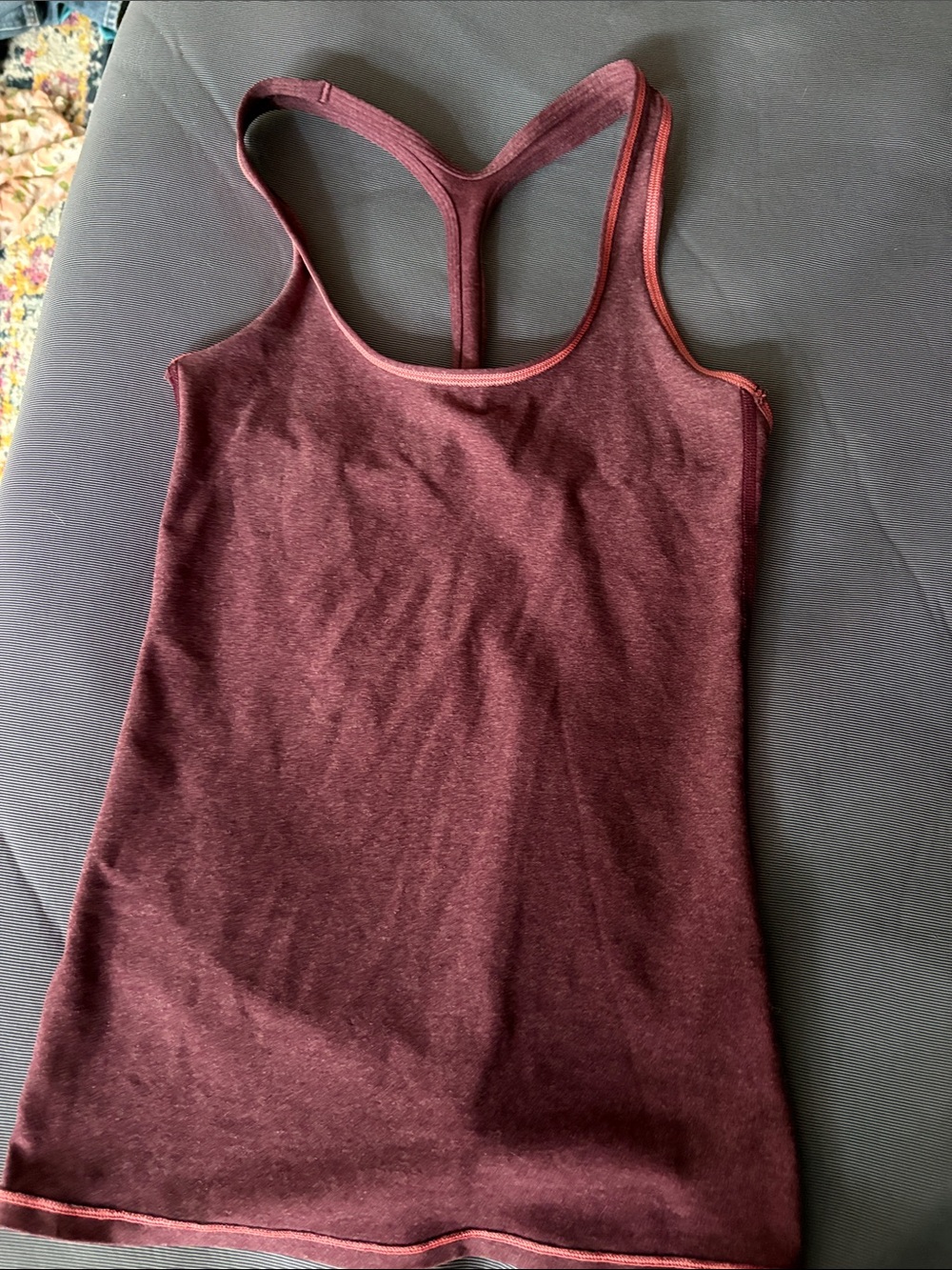 North Face Women’s Maroon Racerback Tank Top - Stretch Cotton Blend